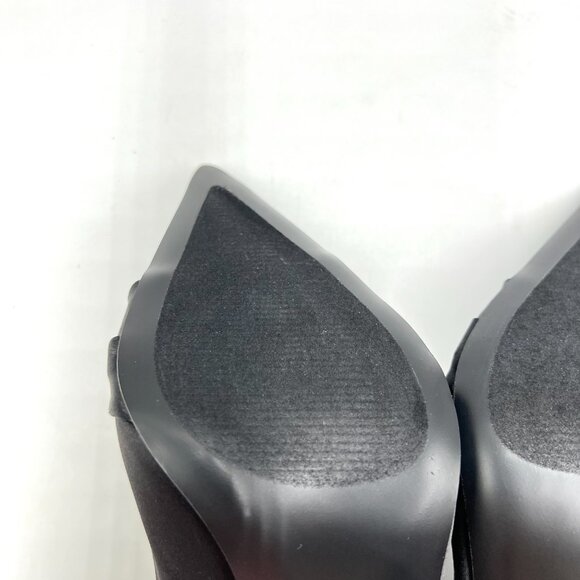 Nine West Womens Size 8.5 Black Satin Stiletto Heels Pumps Shoes With Bows‎ - Picture 10 of 15